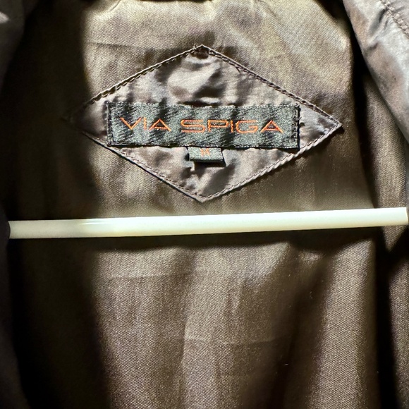 Via Spiga Long Brown Hood Puffer Long Jacket Coat With Genuine Fox Fur - Size M - Picture 6 of 9